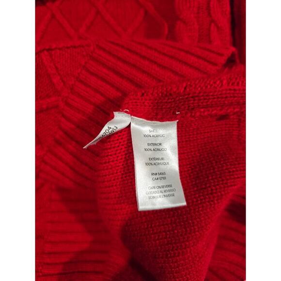 Calvin Klein Women’s Red Cowl Neck Sweater - Small, Soft Knit, Casual Style - Picture 6 of 8